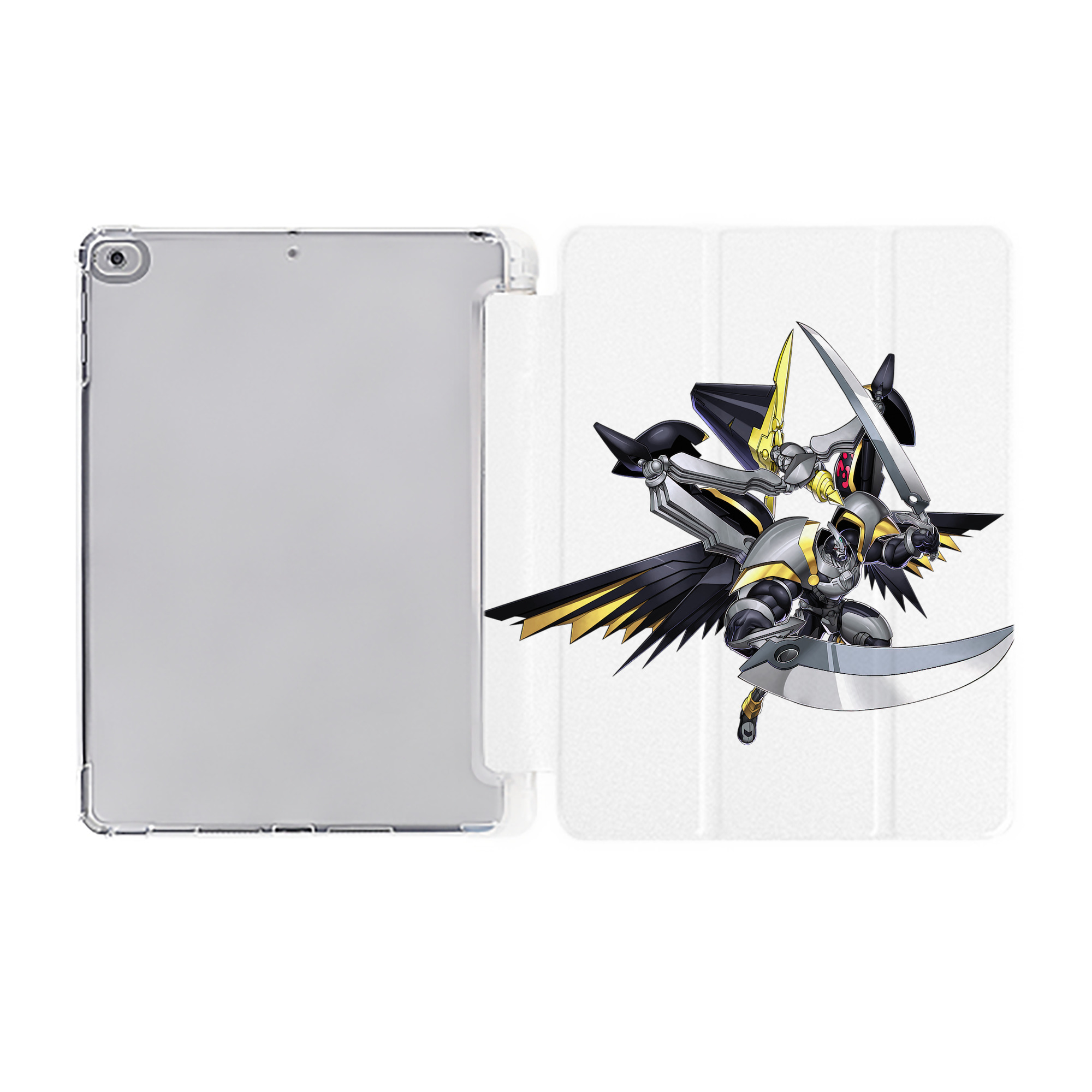（画像用） 遊☆戯☆王 Yu-Gi-Oh! IPad ケース ペン収納付き 三つ折りスタンド PUレザー×シリコン 対応機種9.5/10.5/10.9インチ